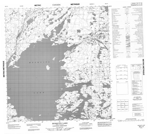 065L11 Mosquito Lake Canadian topographic map, 1:50,000 scale