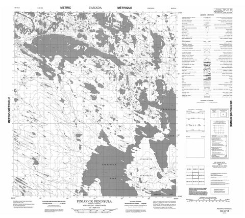 065O14 Piniarvik Peninsula Canadian topographic map, 1:50,000 scale