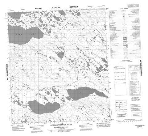 065P16 Aumaluuktuuk Lake Canadian topographic map, 1:50,000 scale