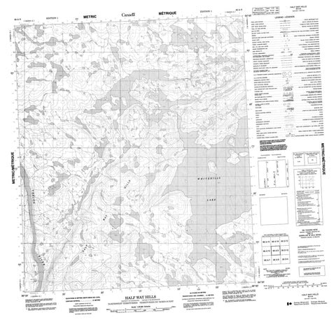 066A09 Half Way Hills Canadian topographic map, 1:50,000 scale