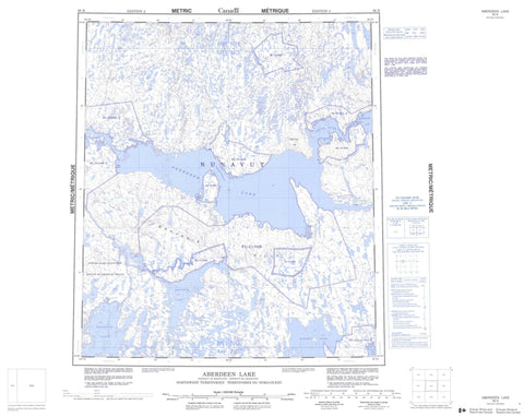 066B Aberdeen Lake Canadian topographic map, 1:250,000 scale