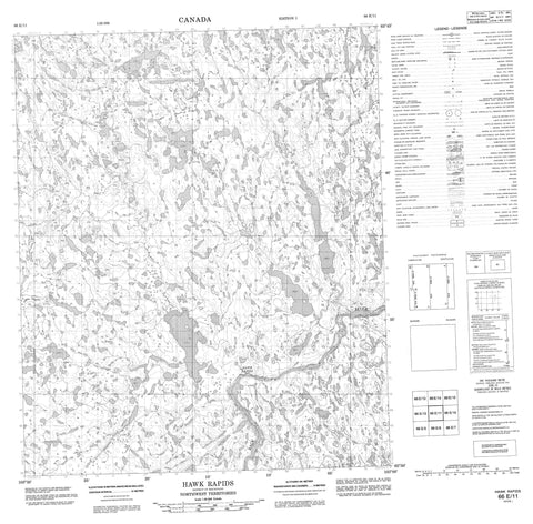 066E11 Hawk Rapids Canadian topographic map, 1:50,000 scale