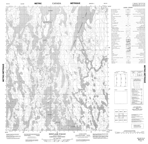 066G15 Sinclair Falls Canadian topographic map, 1:50,000 scale