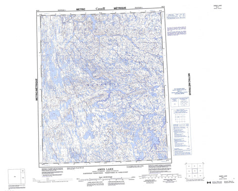 066H Amer Lake Canadian topographic map, 1:250,000 scale