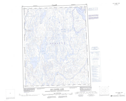 066I Ian Calder Lake Canadian topographic map, 1:250,000 scale