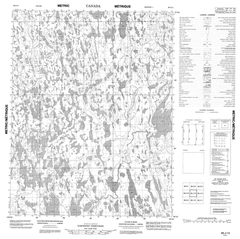 066J13 No Title Canadian topographic map, 1:50,000 scale