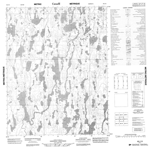 066J16 No Title Canadian topographic map, 1:50,000 scale