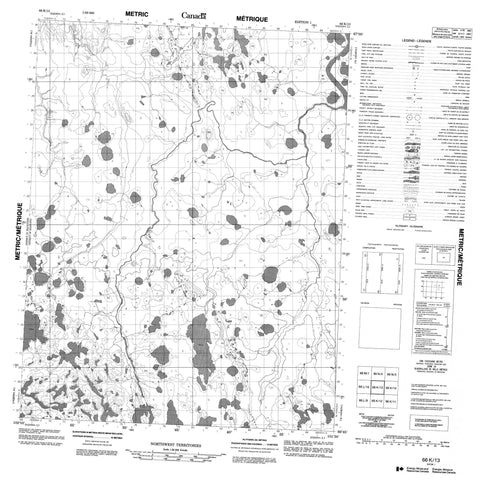 066K13 No Title Canadian topographic map, 1:50,000 scale