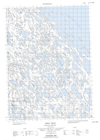 067A07E Knud Inlet Canadian topographic map, 1:50,000 scale