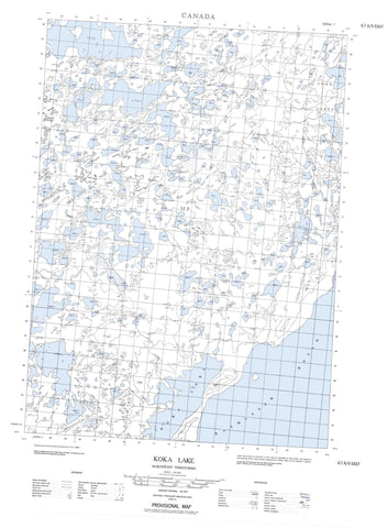 067A09E Koka Lake Canadian topographic map, 1:50,000 scale