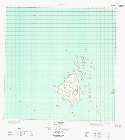 067B08E Hat Island Canadian topographic map, 1:50,000 scale