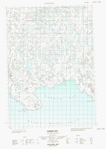 067B13E Parker Bay Canadian topographic map, 1:50,000 scale