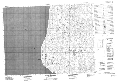 067E16 Andreasen Head Canadian topographic map, 1:50,000 scale