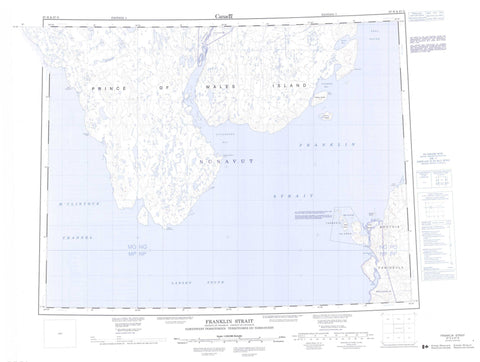 067H Franklin Strait Canadian topographic map, 1:250,000 scale