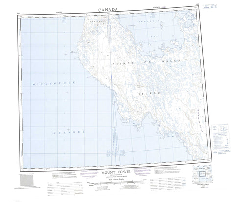 068B Mount Cowie Canadian topographic map, 1:250,000 scale