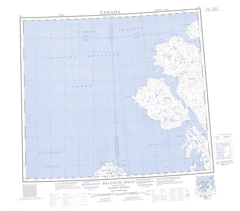 068C Baldwin Head Canadian topographic map, 1:250,000 scale