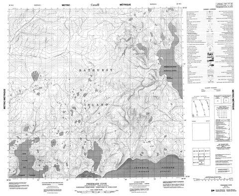 068H03 Freemans Cove Canadian topographic map, 1:50,000 scale