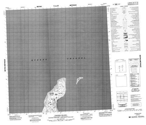 068H16 Crozier Island Canadian topographic map, 1:50,000 scale