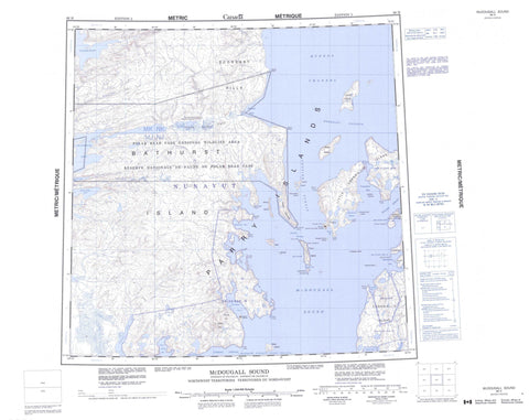 068H Mcdougall Sound Canadian topographic map, 1:250,000 scale