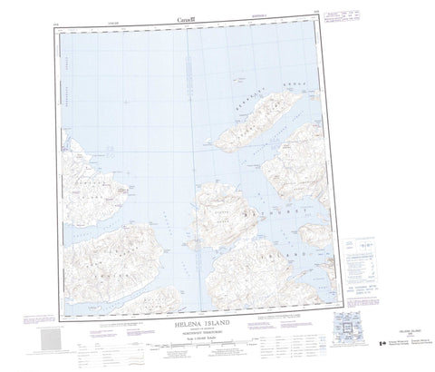 069B Helena Island Canadian topographic map, 1:250,000 scale