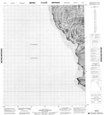 069E06 No Title Canadian topographic map, 1:50,000 scale