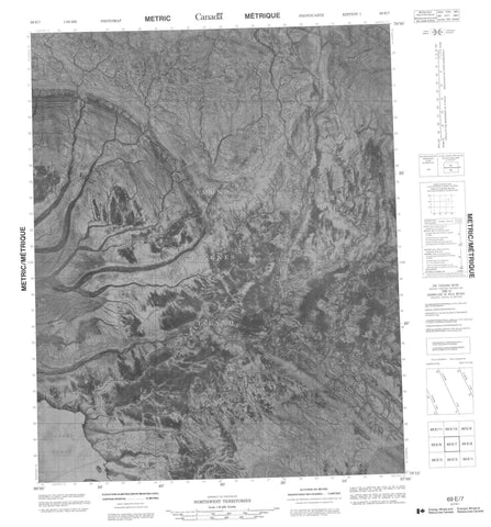 069E07 No Title Canadian topographic map, 1:50,000 scale