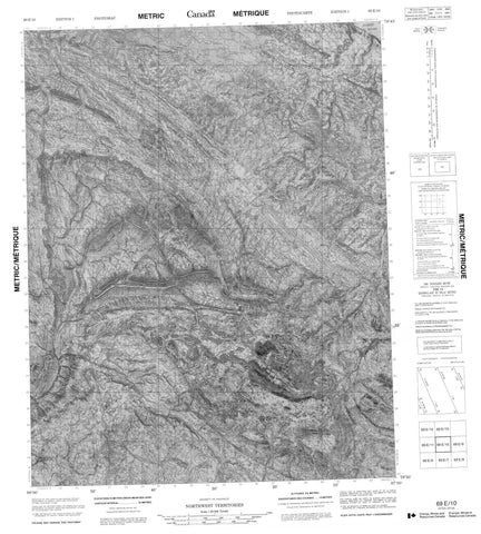 069E10 No Title Canadian topographic map, 1:50,000 scale