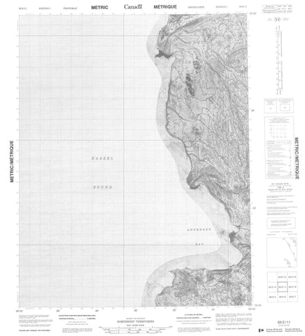 069E11 No Title Canadian topographic map, 1:50,000 scale