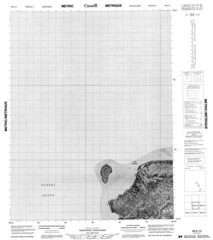 069E14 No Title Canadian topographic map, 1:50,000 scale