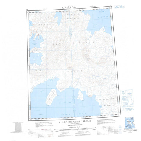 069F Ellef Ringnes Island Canadian topographic map, 1:250,000 scale