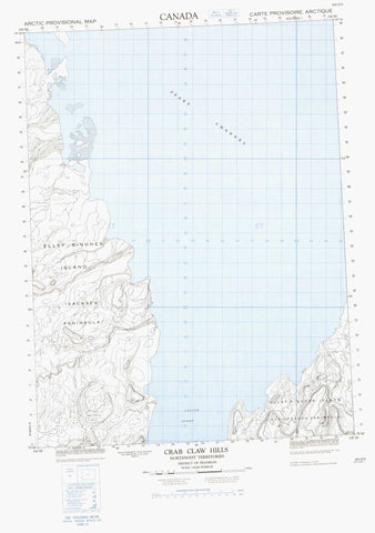 069G03 Crab Claw Hills Canadian topographic map, 1:50,000 scale