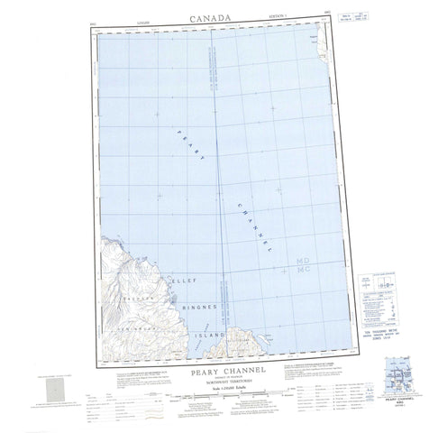 069G Peary Channel Canadian topographic map, 1:250,000 scale