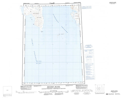 069H Meighen Island Canadian topographic map, 1:250,000 scale