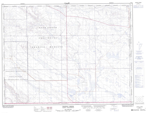 072E01 Cripple Creek Canadian topographic map, 1:50,000 scale