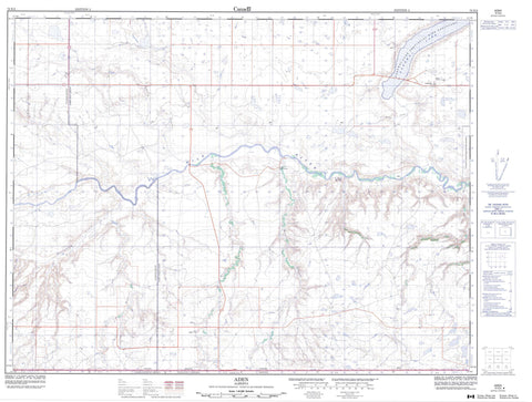 072E03 Aden Canadian topographic map, 1:50,000 scale