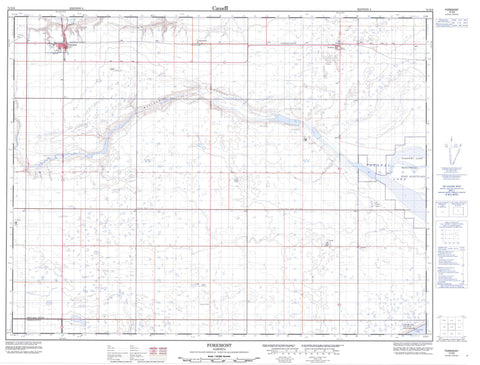 072E06 Foremost Canadian topographic map, 1:50,000 scale