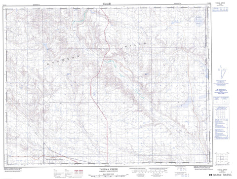 072E08 Thelma Creek Canadian topographic map, 1:50,000 scale