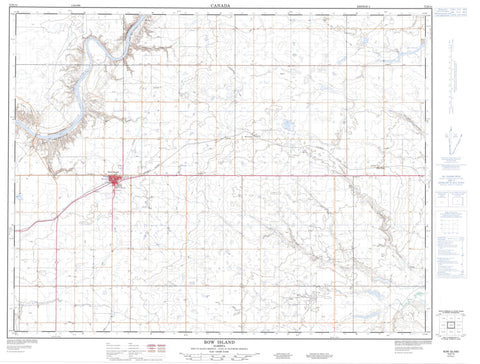 072E14 Bow Island Canadian topographic map, 1:50,000 scale