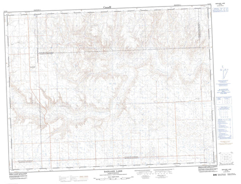 072F08 Badland Lake Canadian topographic map, 1:50,000 scale