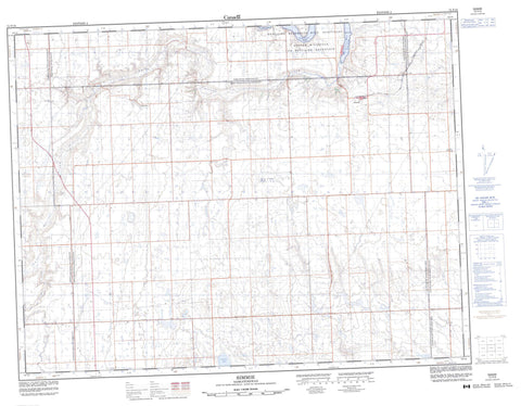 072F16 Simmie Canadian topographic map, 1:50,000 scale