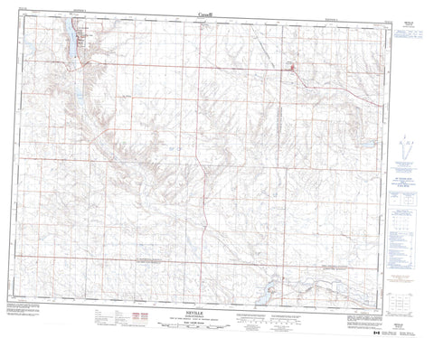 072G13 Neville Canadian topographic map, 1:50,000 scale