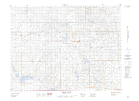 072H01 Lake Alma Canadian topographic map, 1:50,000 scale