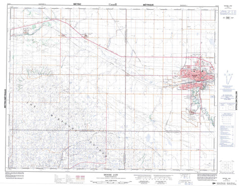 072I05 Moose Jaw Canadian topographic map, 1:50,000 scale
