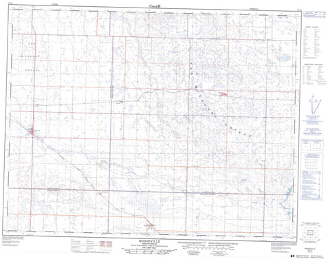 072J02 Hodgeville Canadian topographic map, 1:50,000 scale