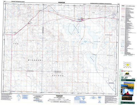 072J07 Chaplin Canadian topographic map, 1:50,000 scale