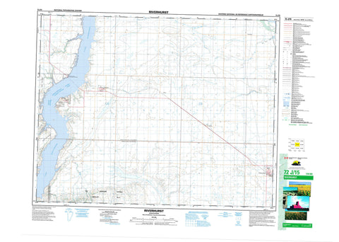 072J15 Riverhurst Canadian topographic map, 1:50,000 scale