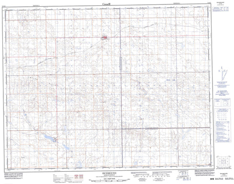 072K05 Richmound Canadian topographic map, 1:50,000 scale