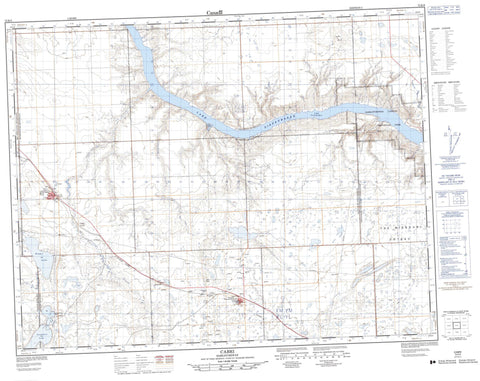 072K09 Cabri Canadian topographic map, 1:50,000 scale