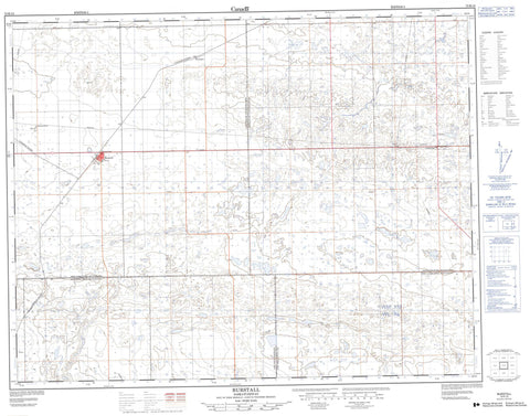 072K12 Burstall Canadian topographic map, 1:50,000 scale