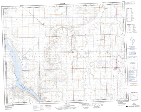 072K16 Kyle Canadian topographic map, 1:50,000 scale